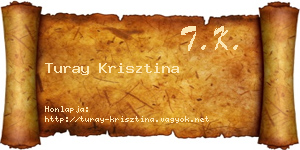 Turay Krisztina névjegykártya